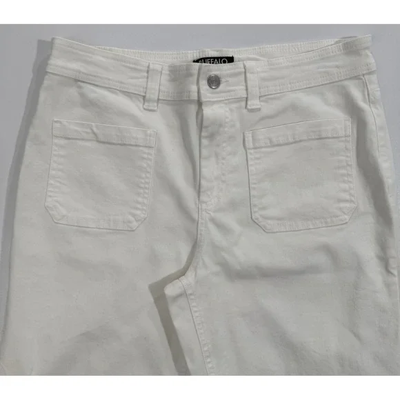 Buffalo David Bitton Brigitte High-Rise Crop Pants Soft Stretch White 12/32 W422 - Picture 6 of 11